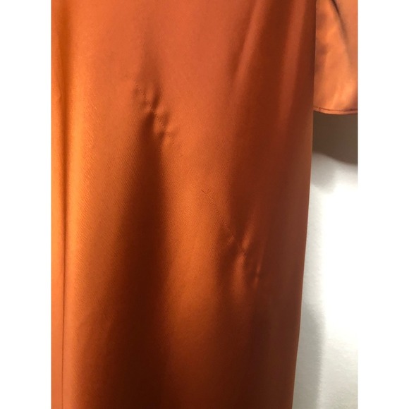 NWT WAYF Rust Cutout Midi Evening Dress Long Sleeve V Neck Bronze Copper Small - Picture 8 of 16